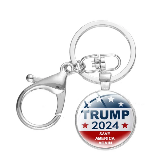 Trump 2024 "Save America Again" Keychain Pendant